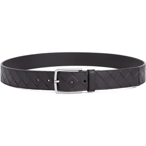 Leather Intrecciato Belt , male, Sizes: 105 CM, 100 CM, 95 CM - Bottega Veneta - Modalova