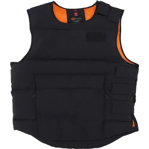 Schwarze Protector Puffer Vest - alpha industries - Modalova
