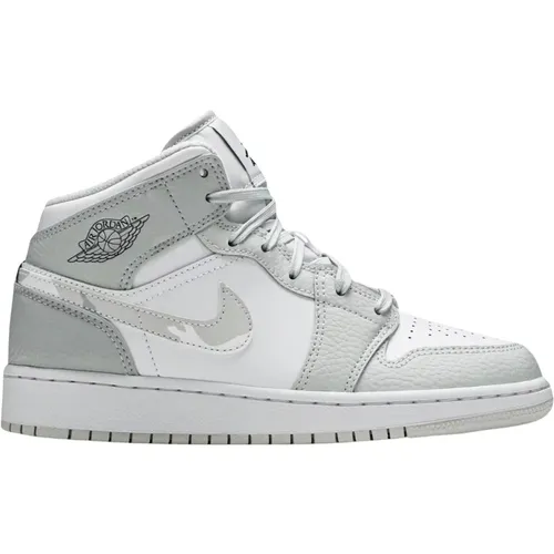 Limitierte Edition Air Jordan 1 Mid Grey Camo , Herren, Größe: 39 EU - Nike - Modalova