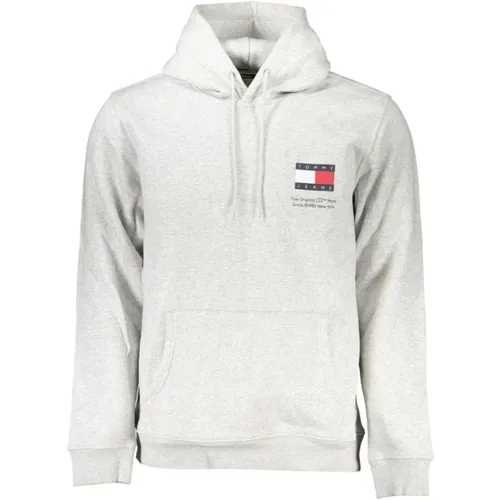 Grauer Fleece-Kapuzenpullover für Männer , Herren, Größe: XL - Tommy Hilfiger - Modalova