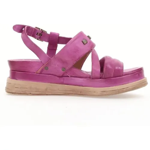 Fuchsia Leder Plateau Sandalen Lagos 2.0 , Damen, Größe: 36 EU - a.s.98 - Modalova