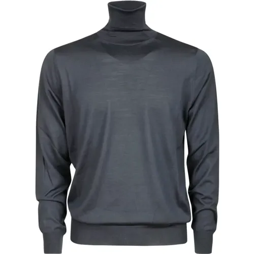 Grauer Merinowoll-Turtleneck-Pullover , Herren, Größe: 2XL - Hindustrie - Modalova