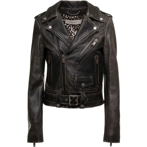 Lightweight Leather Jacket , female, Sizes: 2XS, XS - Golden Goose - Modalova