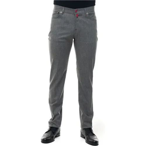 Luxury Flannel Slim-Fit Trousers , male, Sizes: W36, W32 - Kiton - Modalova