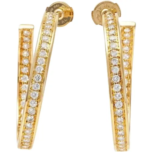 Pre-owned Gold earrings , female, Sizes: ONE SIZE - Cartier Vintage - Modalova