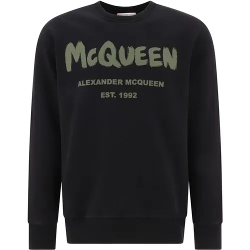 Graffiti Sweatshirt von McQueen , Herren, Größe: L - alexander mcqueen - Modalova