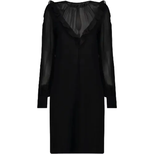 Schwarzes V-Ausschnitt Knielanges Kleid , Damen, Größe: XL - Max Mara Studio - Modalova