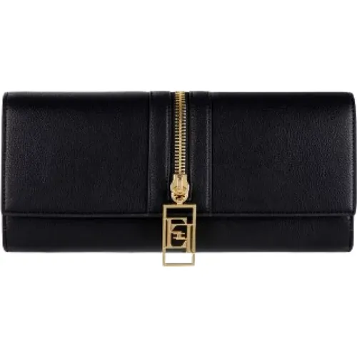 Baguette Bag with Gold Zipper , female, Sizes: ONE SIZE - Elisabetta Franchi - Modalova