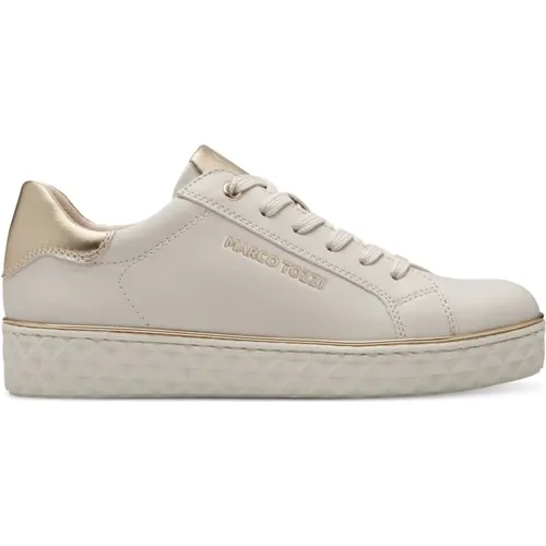 Sneakers Cream Comb , Damen, Größe: 39 EU - marco tozzi - Modalova