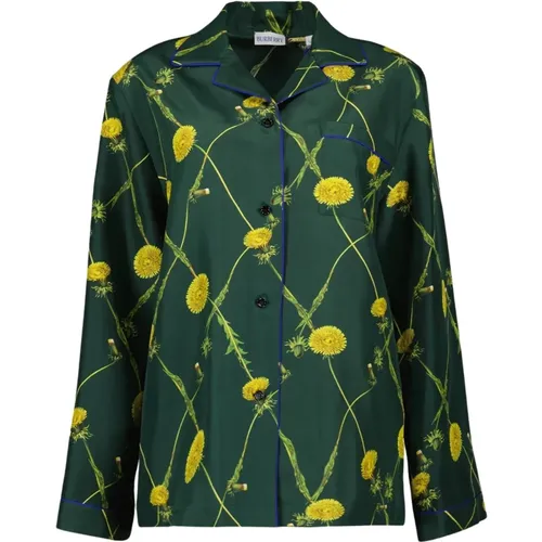 Silk Dandelion Print Shirt , female, Sizes: XS, S, M, 2XS - Burberry - Modalova