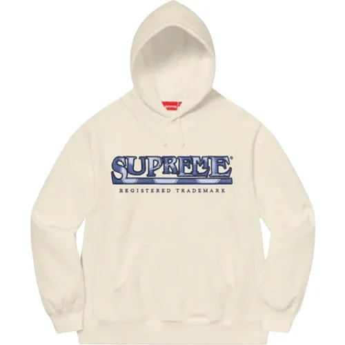 White Denim Logo Hoodie Limited Edition , male, Sizes: XL - Supreme - Modalova