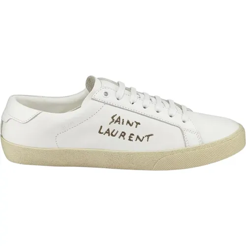 Court Classic Leder Sneakers , Damen, Größe: 38 EU - Saint Laurent - Modalova