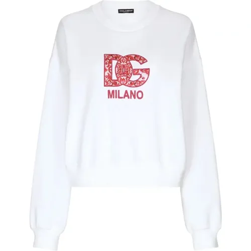 DG Logo Patch Sweatshirt , female, Sizes: 2XS, XS, S - Dolce & Gabbana - Modalova