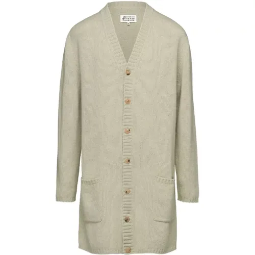 Sophisticated Wool V-Neck Cardigan , female, Sizes: S - Maison Margiela - Modalova