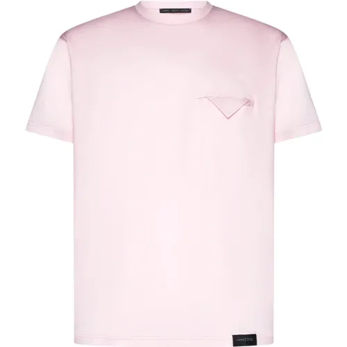 Rosa T-Shirts und Polos , Herren, Größe: L - Low Brand - Modalova
