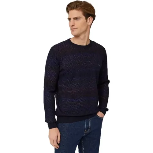 Eleganter Woll-Zig-Zag-Pullover , Herren, Größe: L - Harmont & Blaine - Modalova