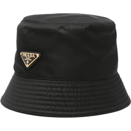 Emaille Logo Hüte mit Schmaler Krempe , Damen, Größe: L - Prada - Modalova