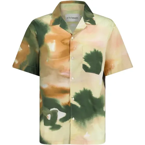 Printed Short Sleeve Shirt , male, Sizes: M, S - closed - Modalova
