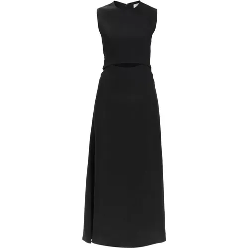 Satin Cut-Out Kleid mit Ausgestellter Silhouette , Damen, Größe: S - Loulou Studio - Modalova