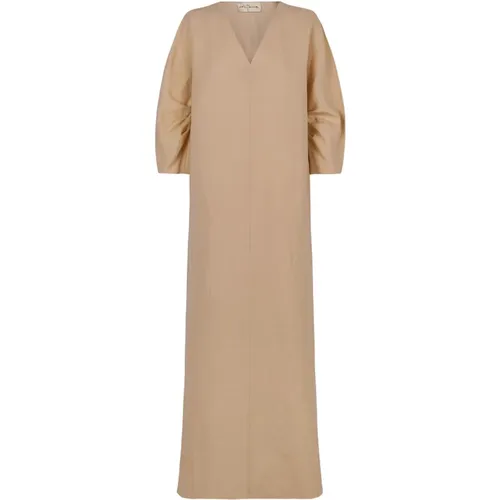 Leinen und Virgin Wool Tunika Kleid , Damen, Größe: 2XL - Cortana - Modalova