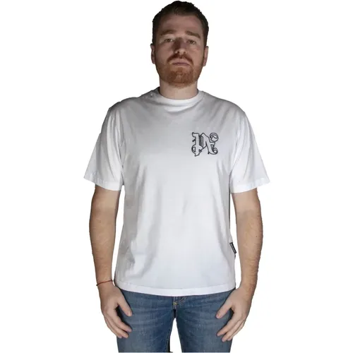 Iconic PA Logo T-Shirt, Weiß - Palm Angels - Modalova