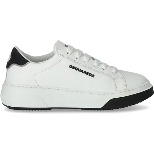 Weiße Leder Bumper Sneaker mit Logo , Damen, Größe: 36 EU - Dsquared2 - Modalova