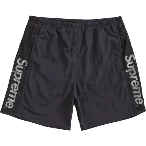 Schwarze Mesh Panel Badeshorts , Herren, Größe: M - Supreme - Modalova