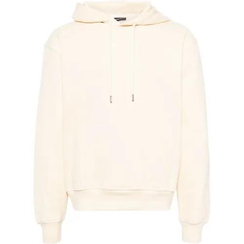 Bestickter Logo-Sweatshirt in Hellgelb , Herren, Größe: S - Jacquemus - Modalova