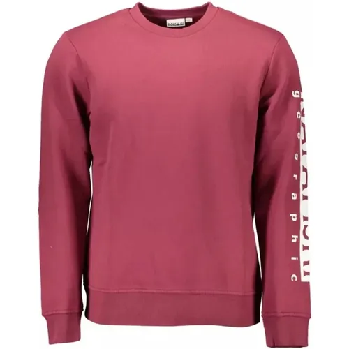 Weicher Rosa Pullover mit Einzigartigem Druck - Napapijri - Modalova