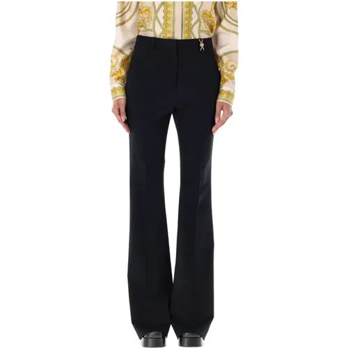 Flared High-Waisted Tailored Trousers , female, Sizes: M, S - Versace - Modalova