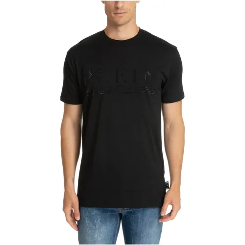 Logo Swarovski Plain Tattoo T-shirt , Herren, Größe: XL - Philipp Plein - Modalova