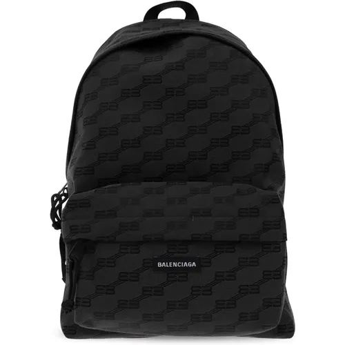 ‘Signature’ monogrammed backpack , male, Sizes: ONE SIZE - Balenciaga - Modalova