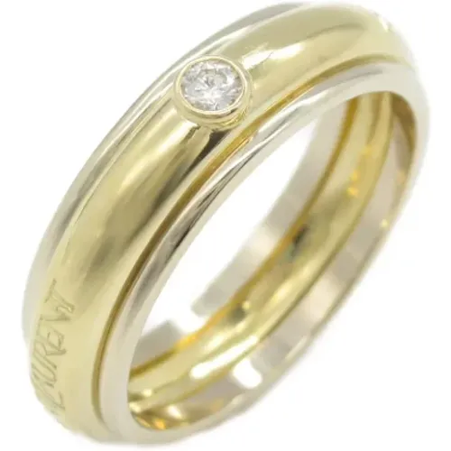 Pre-owned Gold rings , female, Sizes: ONE SIZE - Yves Saint Laurent Vintage - Modalova