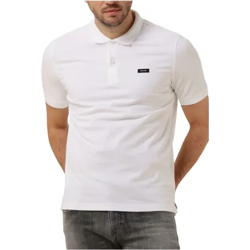 Slim Button Polo Stretch Pique T-shirt , Herren, Größe: 2XL - Calvin Klein - Modalova