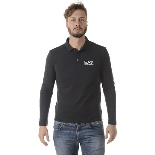 Klassisches Polo Shirt für Männer , Herren, Größe: S - Emporio Armani EA7 - Modalova