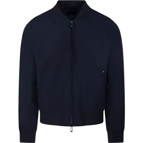 Marineblauer Blouson , Herren, Größe: M - Emporio Armani - Modalova