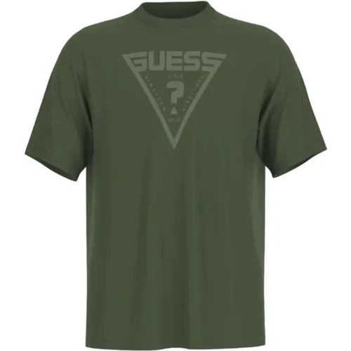 Dreieck Logo Baumwoll T-Shirt , Herren, Größe: M - Guess - Modalova