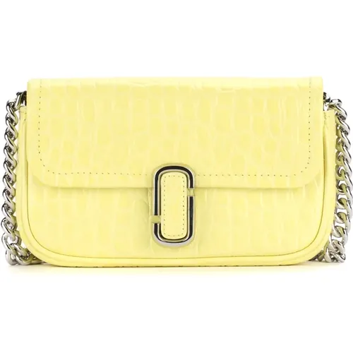Gelbe Mini-Tasche mit Krokodil-Print , Damen, Größe: ONE Size - Marc Jacobs - Modalova