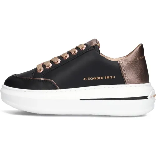 Schwarze Lancaster Low-Top Sneakers , Damen, Größe: 38 EU - Alexander Smith - Modalova