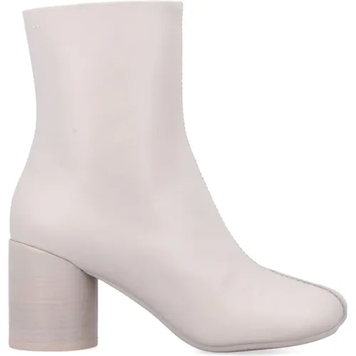 Weiße Tabi Stiefeletten mit Split Toe , Damen, Größe: 39 EU - MM6 Maison Margiela - Modalova