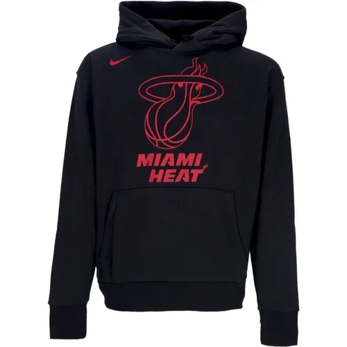 Miami Heat Kapuzenpullover Schwarz , Herren, Größe: M - Nike - Modalova