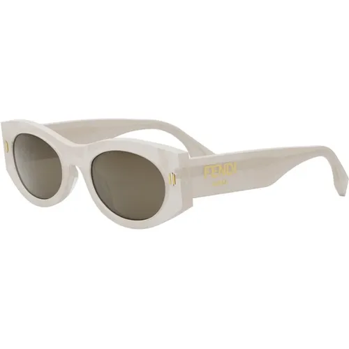 Luxus Oval Sonnenbrille , unisex, Größe: 52 MM - Fendi - Modalova