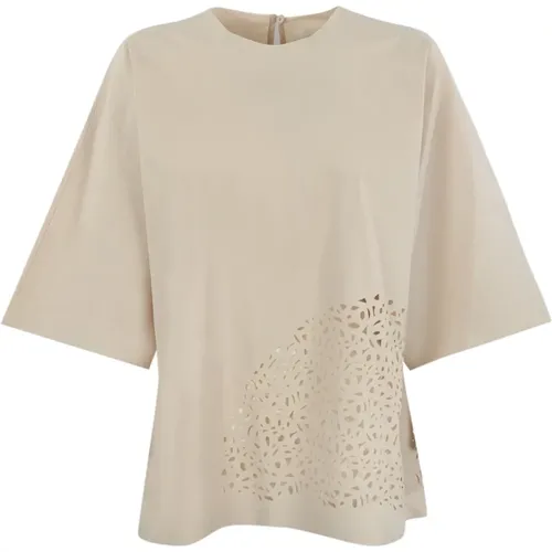 Laser Design Cotton Shirt , female, Sizes: S, XS, 2XS - Liviana Conti - Modalova