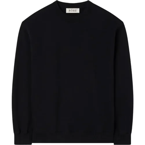 Oversized Schwarzer Sweatshirt mit Logo-Details , Herren, Größe: L - Róhe - Modalova