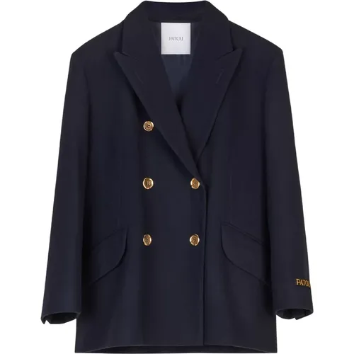 Wool Cashmere Double-Breasted Jacket , female, Sizes: M, S - Patou - Modalova