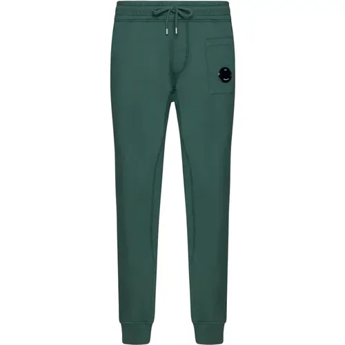 Smaragdgrüne Jerseyhose mit Linsendetail , Herren, Größe: M - C.P. Company - Modalova