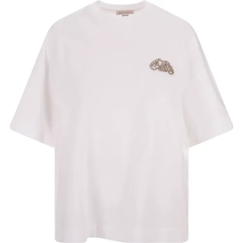 Jewelled Seal T-shirt , female, Sizes: 2XS - alexander mcqueen - Modalova