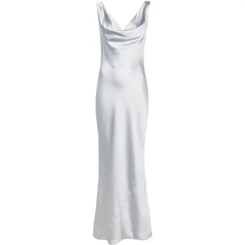 Silver Deep Drape Meck Gown , female, Sizes: L - Norma Kamali - Modalova
