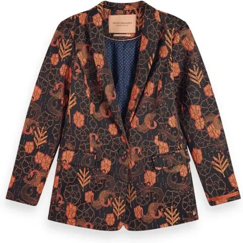 Printed Blazer Jacket , female, Sizes: XS - Scotch & Soda - Modalova