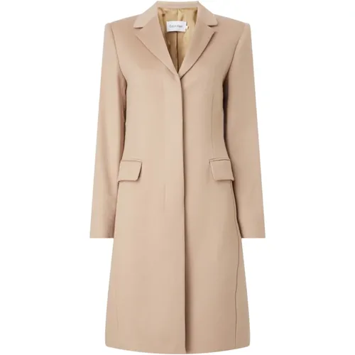 Essential Wool Coat - Beige , female, Sizes: XS - Calvin Klein - Modalova